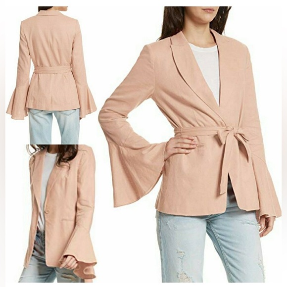 Free People Flared Sleeve Linen Blazer NWT - Picture 1 of 5